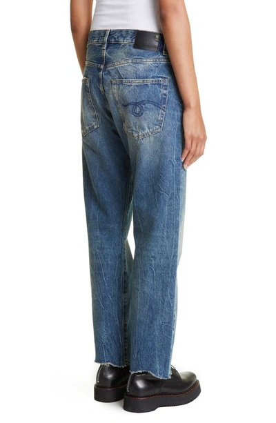 Shop R13 Rigid Raw Hem Boyfriend Jeans In Dirty Kelly