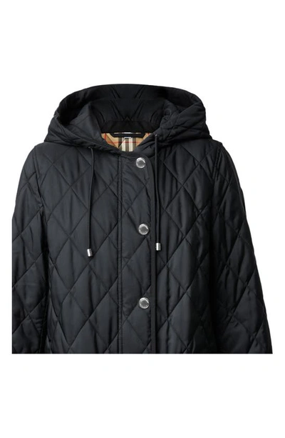 Shop Burberry Roxby Thermoregulated Quilted Coat In Black