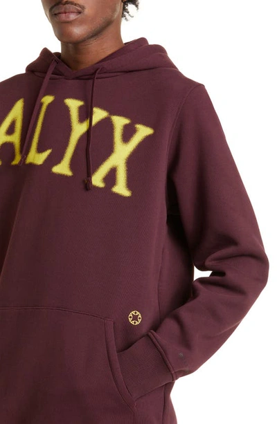 Shop Alyx Cotton Logo Hoodie In Wine