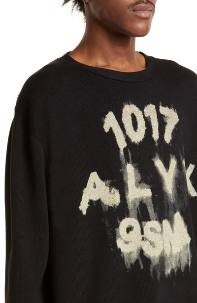 Shop Alyx Crewneck Cotton Logo Sweater In Black