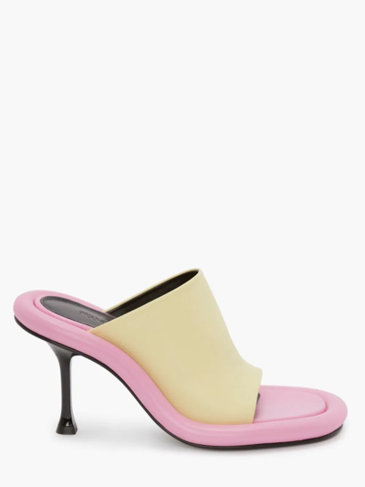 Shop Jw Anderson Bumper-tube Leather Mules In Yellow