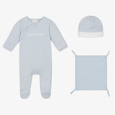 Shop Givenchy Blue Cotton Babysuit Gift Set