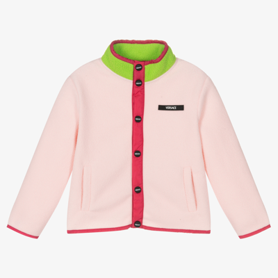 Shop Versace Girls Pink Fleece Jacket