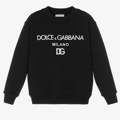 Shop Dolce & Gabbana Boys Black Logo Sweatshirt