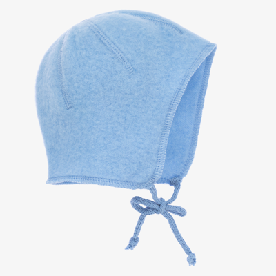 Shop Joha Blue Wool Baby Bonnet