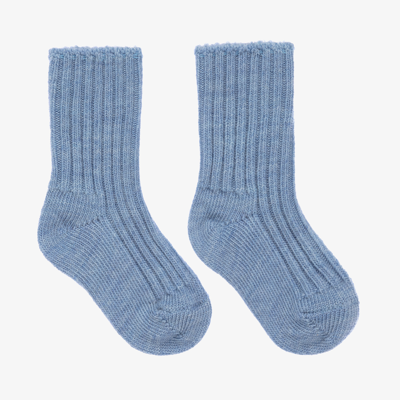 Shop Joha Blue Thermal Wool Socks