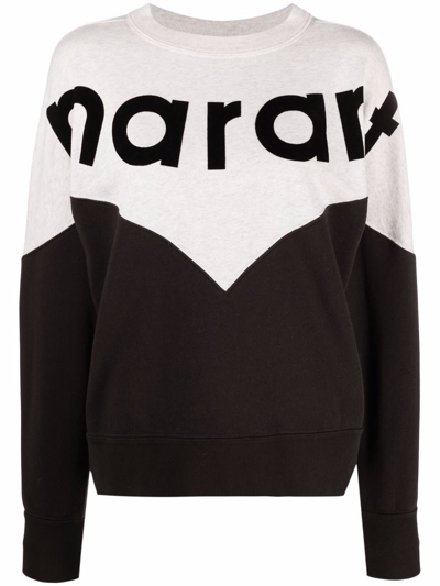 Shop Isabel Marant Étoile Cotton Blend Jersey Sweatshirt In Nero