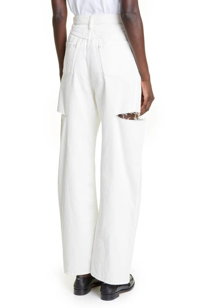 Maison Margiela White High-rise Distressed Jeans In White