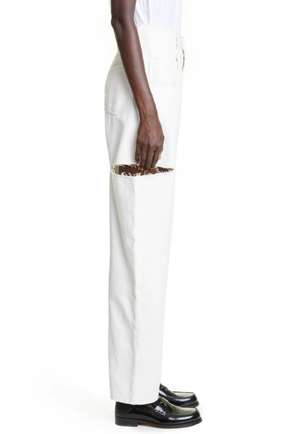 Maison Margiela White High-rise Distressed Jeans In White