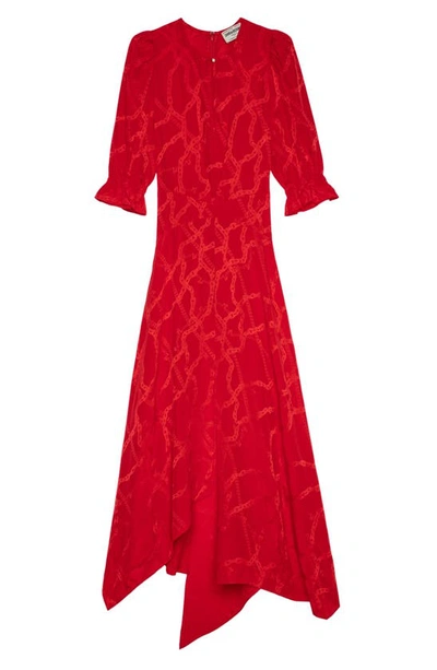 Shop Zadig & Voltaire Chain Jacquard Silk Maxi Dress In Japon