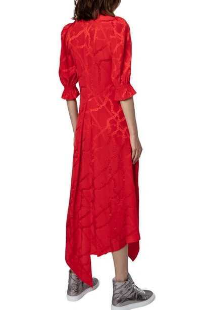 Shop Zadig & Voltaire Chain Jacquard Silk Maxi Dress In Japon