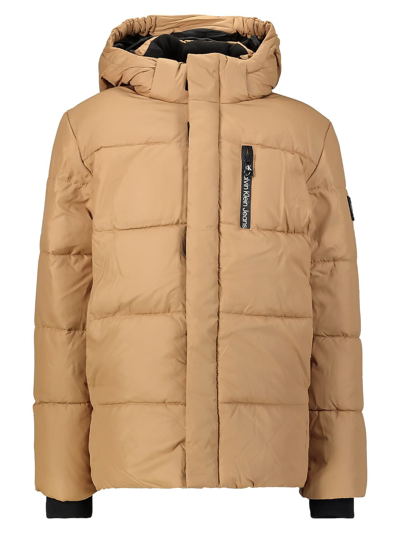 Shop Calvin Klein Kids Camel Winter Jacket For Boys