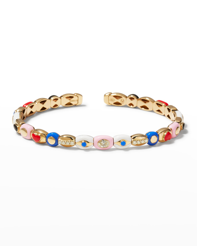 Shop Etho Maria Yellow Gold Bracelet With Oval And Round Diamonds