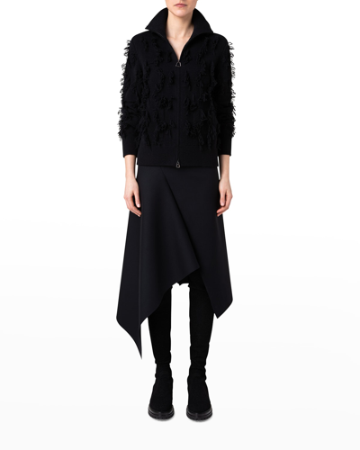Shop Akris Asymmetric Paneled Midi Skirt In Black