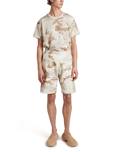 Shop Givenchy Men's Relaxed Camo Sweat Shorts In Light Beige/beige