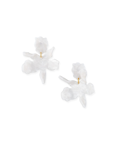 Shop Lele Sadoughi Small Paper Lily Earrings In Pearl