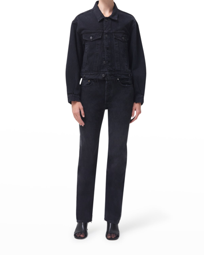 Agolde Charli Classic Denim Trucket Jacket In Jagged