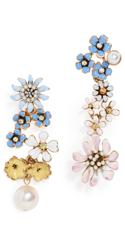 Shop Oscar De La Renta Pearl Primavera Earrings In Multi