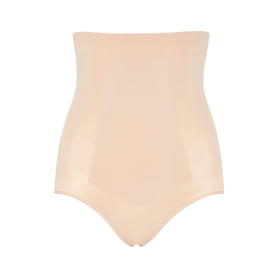 Shop Spanx Oncore High-waisted Briefs In Beige
