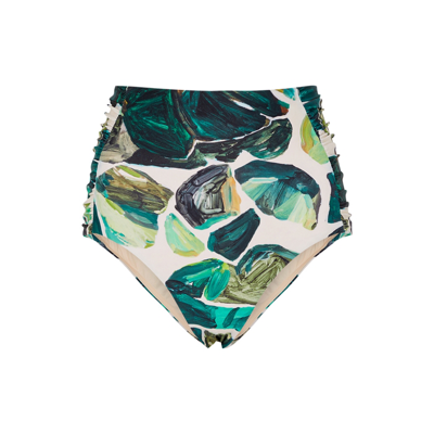 Shop Alemais Siena Printed Ruched Bikini Briefs