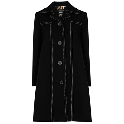 Shop Boutique Moschino Black Wool-blend Coat