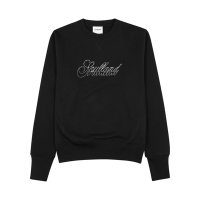 Shop Soulland Black Logo Cotton Sweatshirt