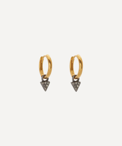 Shop Kirstie Le Marque 9ct Gold-plated Diamond Tiny Charm Hoop Earrings