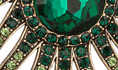 Eye Candy Los Angeles Peacock Feather Drop Earrings In Green