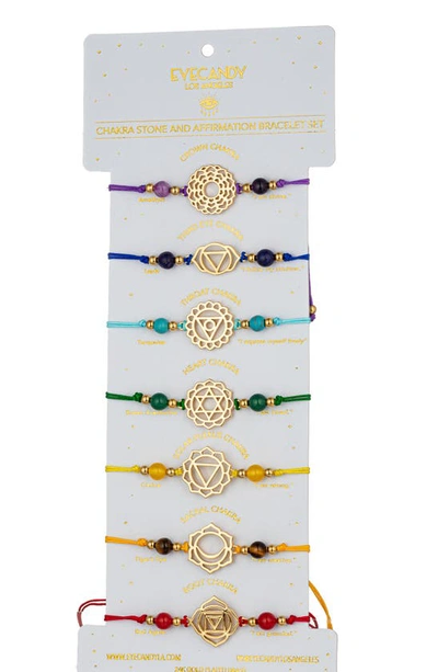 Eye Candy Los Angeles Chakra Bracelet In Gold