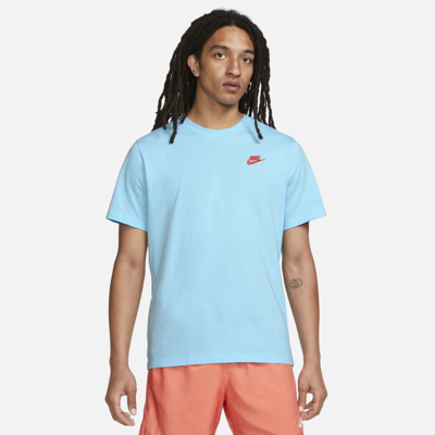 Shop Nike Men's  Sportswear Club T-shirt In Blue