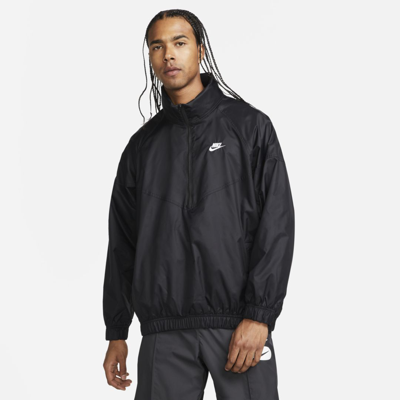 Shop Nike Men's Windrunner Anorak Jacket In Black