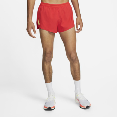 Shop Nike Men's Aeroswift 2" Brief-lined Racing Shorts In Red