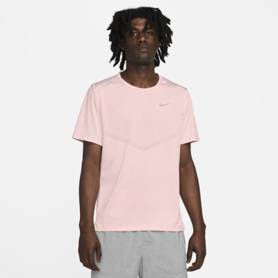Shop Nike Men's Dri-fit Rise 365 Short-sleeve Running Top In Pink