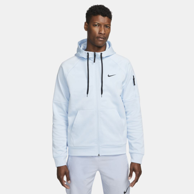Shop Nike Men's Therma-fit Full-zip Fitness Hoodie In Blue