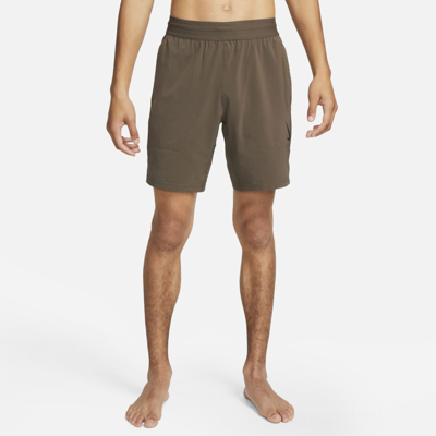 Shop Nike Men's  Yoga Dri-fit Shorts In Brown