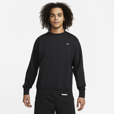 Nike Solo Swoosh Oversized Logo-embroidered Cotton-blend Jersey Sweatshirt In Black