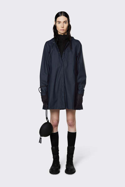 Shop Rains A-line Jacket In Navy