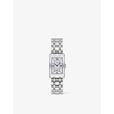 Shop Longines L55124756  Dolcevita Stainless-steel Quartz Watch In White