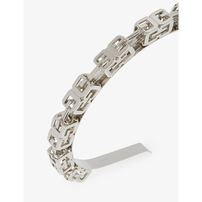 Shop Givenchy G Cube Monogram Brass Headband In Silvery
