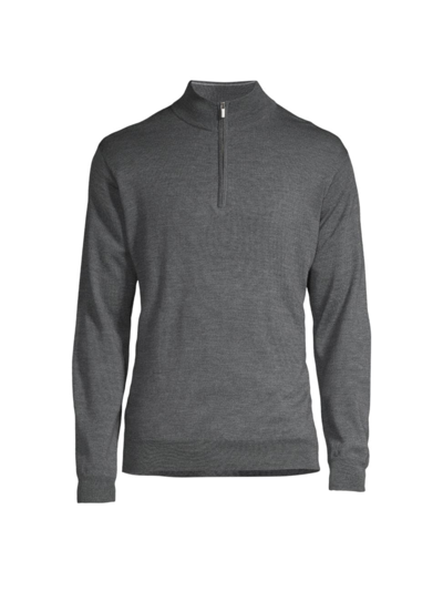 Shop Peter Millar Men's Crown Soft Quarter-zip Sweater In Charcoal