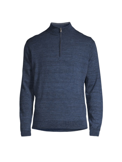 Shop Peter Millar Men's Crown Soft Quarter-zip Sweater In Indigo