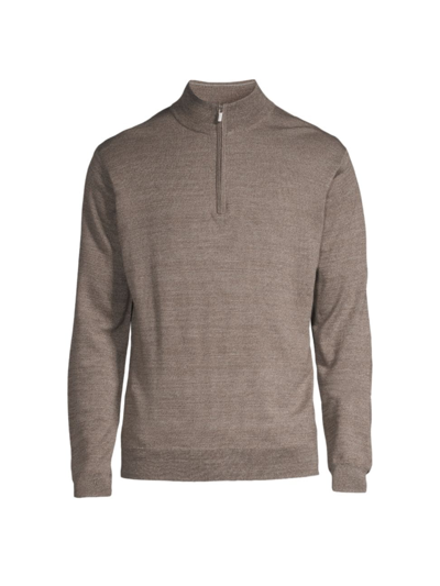 Shop Peter Millar Men's Crown Soft Quarter-zip Sweater In Wicker
