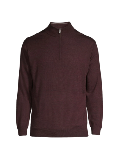 Shop Peter Millar Men's Crown Soft Quarter-zip Sweater In Claret