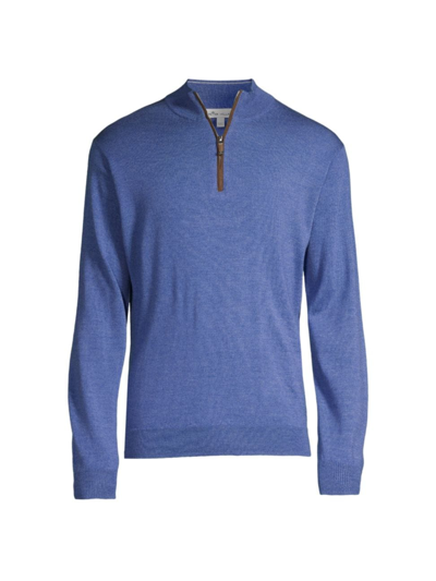 Shop Peter Millar Men's Crown Autumn Crest Sweater In Storm Blue