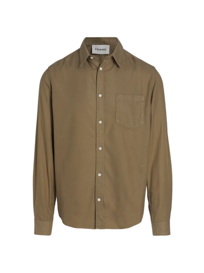 Shop Frame Men's Brushed Flannel Button-up Shirt In Walnut