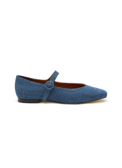 Shop Pedder Red ‘lou' Mary Jane Denim Ballerina Shoes In Blue