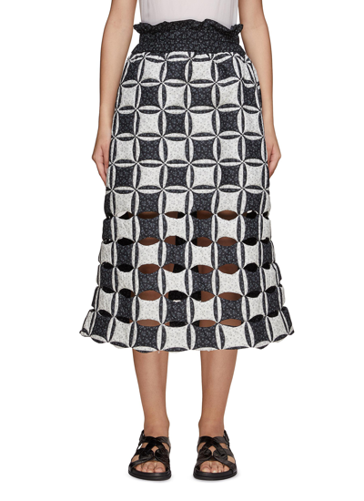 Shop Sea ‘catalina' Calico Cutout Midi Skirt In Multi-colour