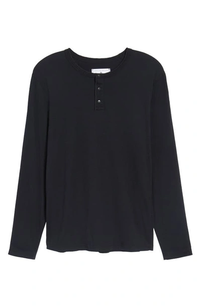 Shop Reigning Champ Long Sleeve Henley T-shirt In Black