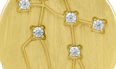 Cz By Kenneth Jay Lane Round Cz Constellation Pendant Necklace In Gemini/gold