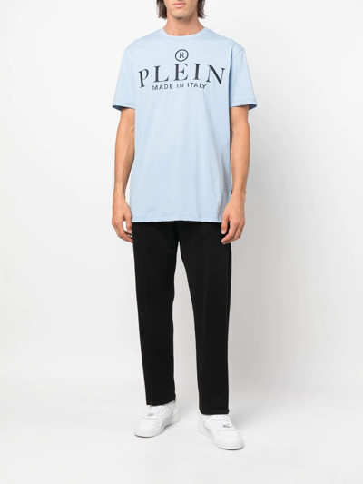 Philipp Plein Logo-print Short-sleeved T-shirt In Blue